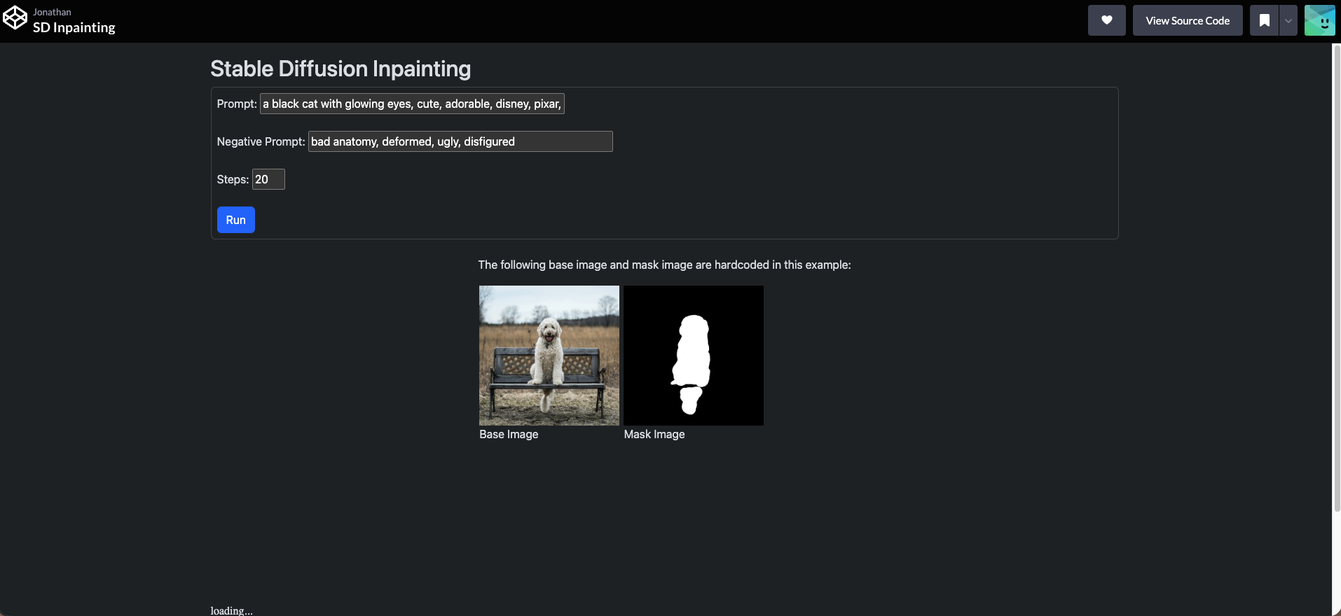 Stable Diffusion Inpainting WebGPU
